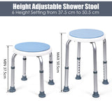 NNECW 360 Rotating Shower Stool with 6 Height & Anti-Slip Rubber Tips