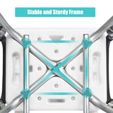 NNECW Non-Slip Height Adjustable Shower Chair with Removable Back and Padded Arms