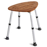 NNECW Bamboo Bath Seat Stool Shower Chair with Slip-Resistant Rubber Tip