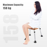 NNECW Bamboo Bath Seat Stool Shower Chair with Slip-Resistant Rubber Tip