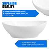 NNECW Oval Ceramic Hand Wash Bowl for Bathroom Counter Top