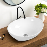 NNECW Oval Ceramic Hand Wash Bowl for Bathroom Counter Top