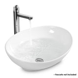NNECW Oval Ceramic Hand Wash Bowl for Bathroom Counter Top