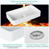 NNECW Bathroom Vessel Sink with Pop-up Drain