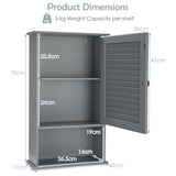 NNECW Large Capacity Storage Cupboard with Single Louver Door for Bathroom-Grey