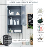 NNECW Large Capacity Storage Cupboard with Single Louver Door for Bathroom-Grey