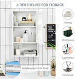 NNECW Large Capacity Storage Cupboard with Single Louver Door for Bathroom-White