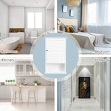 NNECW Large Capacity Storage Cupboard with Single Louver Door for Bathroom-White