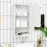 NNECW Large Capacity Storage Cupboard with Single Louver Door for Bathroom-White