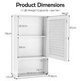 NNECW Large Capacity Storage Cupboard with Single Louver Door for Bathroom-White