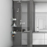 NNECW 152-274 CM Height Adjustable Freestanding Shower Shelf for Bathroom