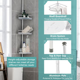 NNECW 152-274 CM Height Adjustable Freestanding Shower Shelf for Bathroom