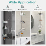 NNECW 152-274 CM Height Adjustable Freestanding Shower Shelf for Bathroom