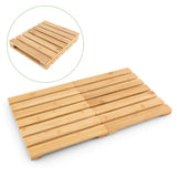 NNECW Folding Bamboo Bath Mat with Non-Slip Feet for Shower Sauna and Spa-Natural