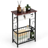 NNECW Narrow Sofa Side Table End Table with Toilet Paper Holder for Bathroom