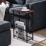 NNECW Narrow Sofa Side Table End Table with Toilet Paper Holder for Bathroom