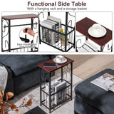 NNECW Narrow Sofa Side Table End Table with Toilet Paper Holder for Bathroom