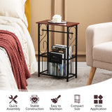 NNECW Narrow Sofa Side Table End Table with Toilet Paper Holder for Bathroom