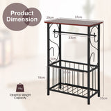NNECW Narrow Sofa Side Table End Table with Toilet Paper Holder for Bathroom