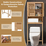 NNECW 3-Tier Bamboo cabinet with Adjustable and Removable Shelf for Bathroom