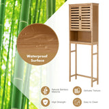 NNECW 3-Tier Bamboo cabinet with Adjustable and Removable Shelf for Bathroom