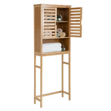NNECW 3-Tier Bamboo cabinet with Adjustable and Removable Shelf for Bathroom