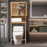 NNECW 3-Tier Bamboo cabinet with Adjustable and Removable Shelf for Bathroom