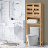 NNECW 3-Tier Bamboo cabinet with Adjustable and Removable Shelf for Bathroom