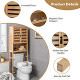NNECW 3-Tier Bamboo cabinet with Adjustable and Removable Shelf for Bathroom