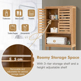 NNECW 3-Tier Bamboo cabinet with Adjustable and Removable Shelf for Bathroom