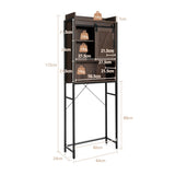NNECW Freestanding Over-The-Toilet Storage Cabinet with Sliding Barn Door-Brown