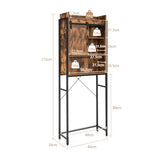 NNECW Freestanding Over-The-Toilet Storage Cabinet with Sliding Barn Door-Coffee