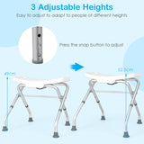 NNECW 3-Level Height Adjustable Shower Seat with Handles