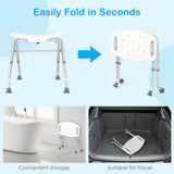 NNECW 3-Level Height Adjustable Shower Seat with Handles