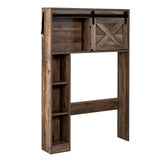 NNECW Over The Toilet Storage Cabinet with Sliding Barn Door & Shelves