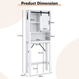 NNECW 4-Tier Over-the-toilet Cabinet with Sliding Barn Door & Adjustable Shelves
