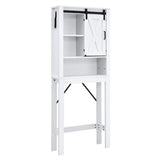 NNECW 4-Tier Over-the-toilet Cabinet with Sliding Barn Door & Adjustable Shelves