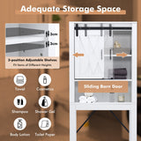 NNECW 4-Tier Over-the-toilet Cabinet with Sliding Barn Door & Adjustable Shelves