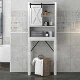 NNECW 4-Tier Over-the-toilet Cabinet with Sliding Barn Door & Adjustable Shelves