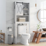 NNECW 4-Tier Over-the-toilet Cabinet with Sliding Barn Door & Adjustable Shelves