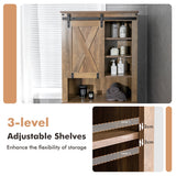 NNECW Over-the-toilet Storage Rack with Sliding Barn Door & Adjustable Shelves