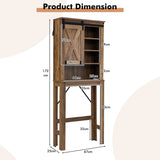 NNECW Over-the-toilet Storage Rack with Sliding Barn Door & Adjustable Shelves