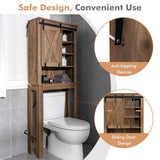 NNECW Over-the-toilet Storage Rack with Sliding Barn Door & Adjustable Shelves