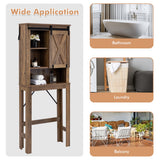 NNECW Over-the-toilet Storage Rack with Sliding Barn Door & Adjustable Shelves