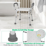 NNECW Bath Chair Shower Bench with Detachable Padded Arms for Seniors