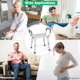 NNECW Bath Chair Shower Bench with Detachable Padded Arms for Seniors