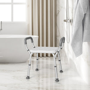 NNECW Bath Chair Shower Bench with Detachable Padded Arms for Seniors