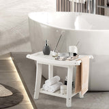 NNECW Waterproof Shower Stool with Storage for Bathroom/Entry/Living Room