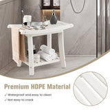 NNECW Waterproof Shower Stool with Storage for Bathroom/Entry/Living Room