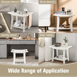 NNECW Waterproof Shower Stool with Storage for Bathroom/Entry/Living Room